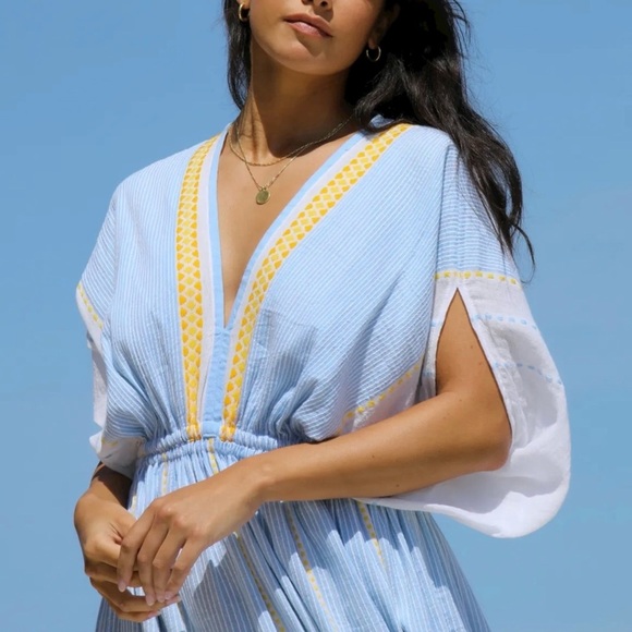 LEMLEM NWOT Jemari Plunge Neck Dress in Sky Size S - Picture 4 of 6